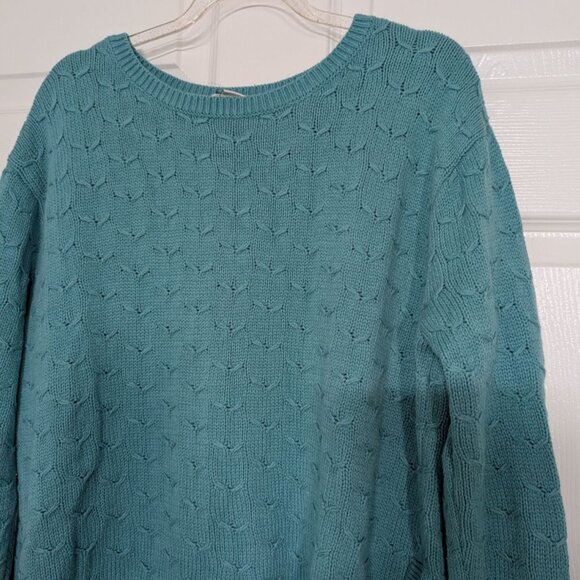 Coldwater Creek Knit Sweater Womens Size Medium Blue Button Detail Pullover - Picture 2 of 12